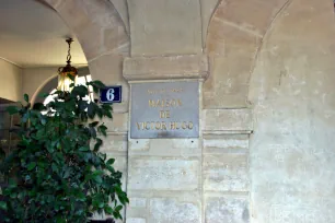 Sign at the house of Victor Hugo at the Place des Vosges in Paris